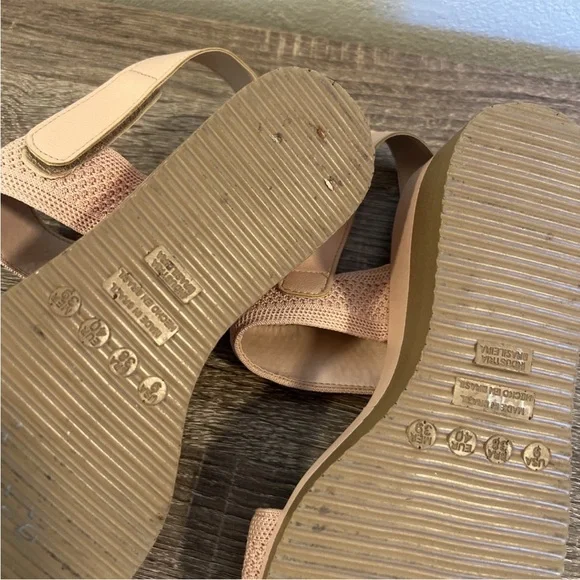 MALU SUPER COMFORT MADE IN BRAZIL WOMENS Pink STRETCHY WEDGE SANDALS SHOES SZ 9 - Picture 4 of 6